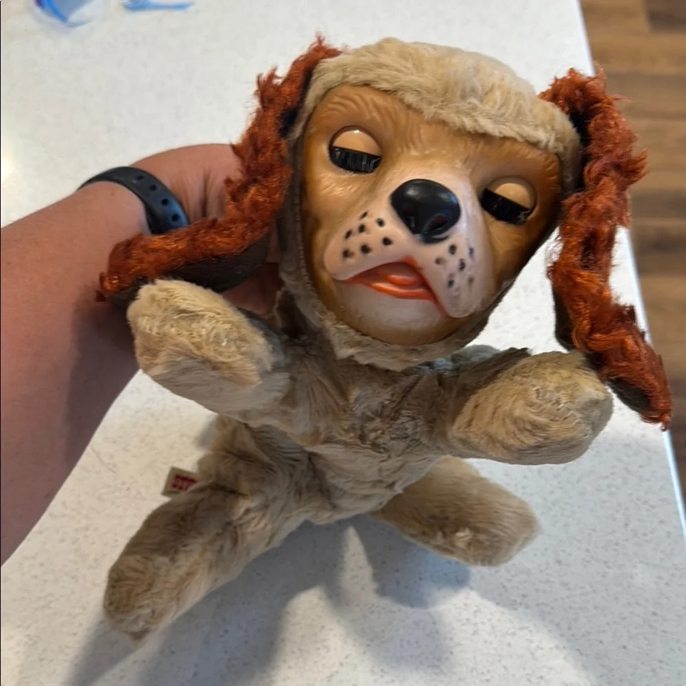 Plush Dog Vintage Stern Rubber Face dog Rare!